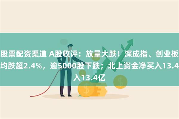 股票配资渠道 A股收评：放量大跌！深成指、创业板指均跌超2.4%，逾5000股下跌；北上资金净买入13.4亿